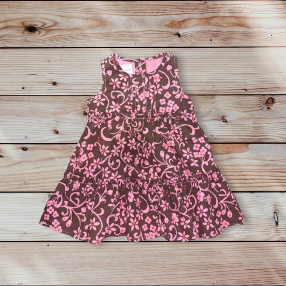 Baby Gap Brown With Pink Dress Size 3-5 Months
